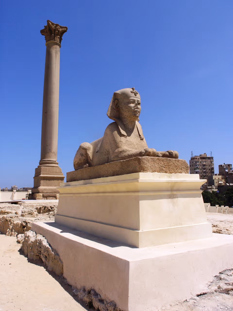 Colossal pompey's pillar in Alexandria