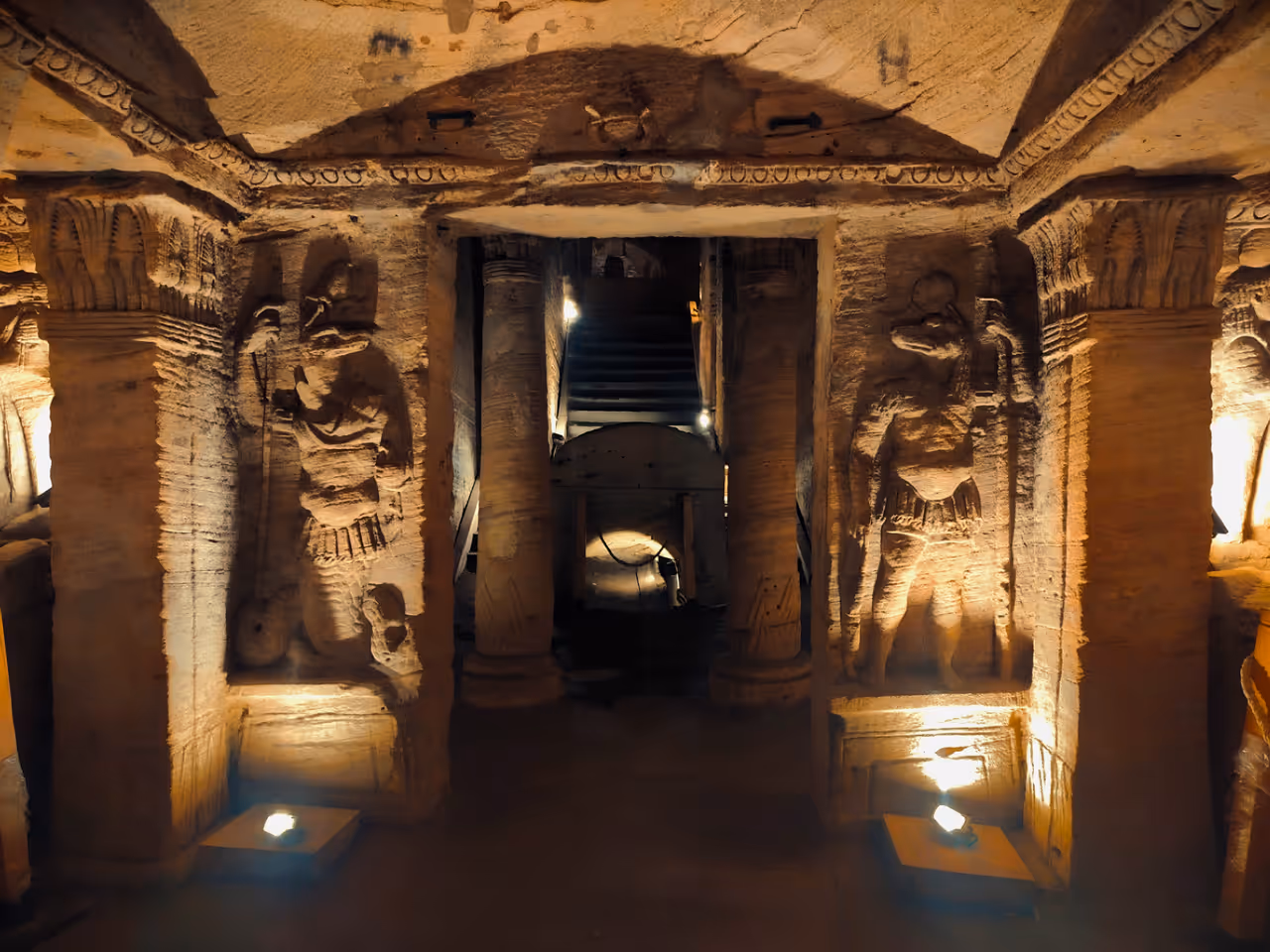 Explore the catacombs of kom el shoqafa in Alexandria