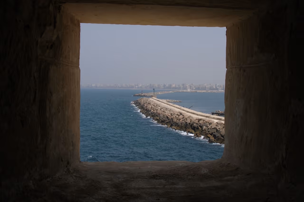 Alexandria bridge on the sea