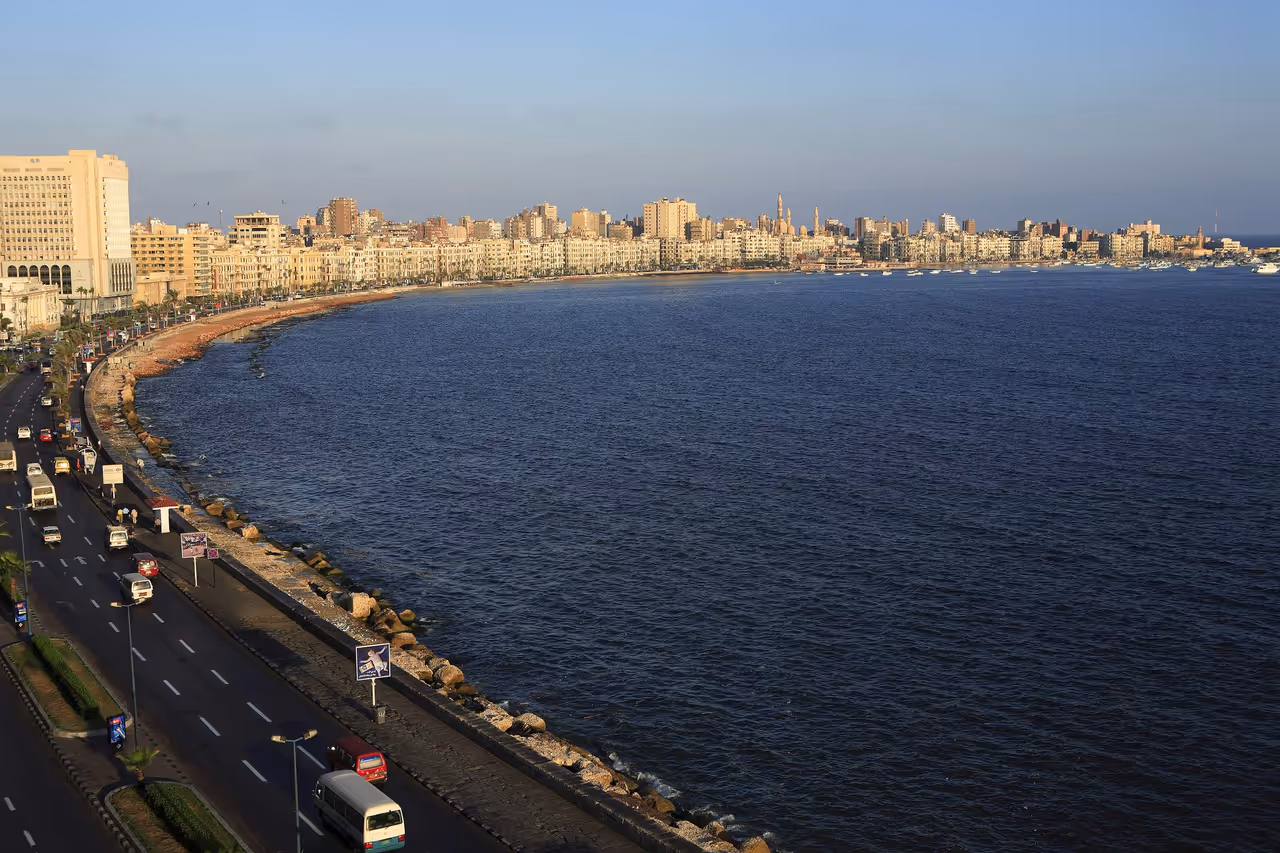 Fish market restaurant view in Alexandria