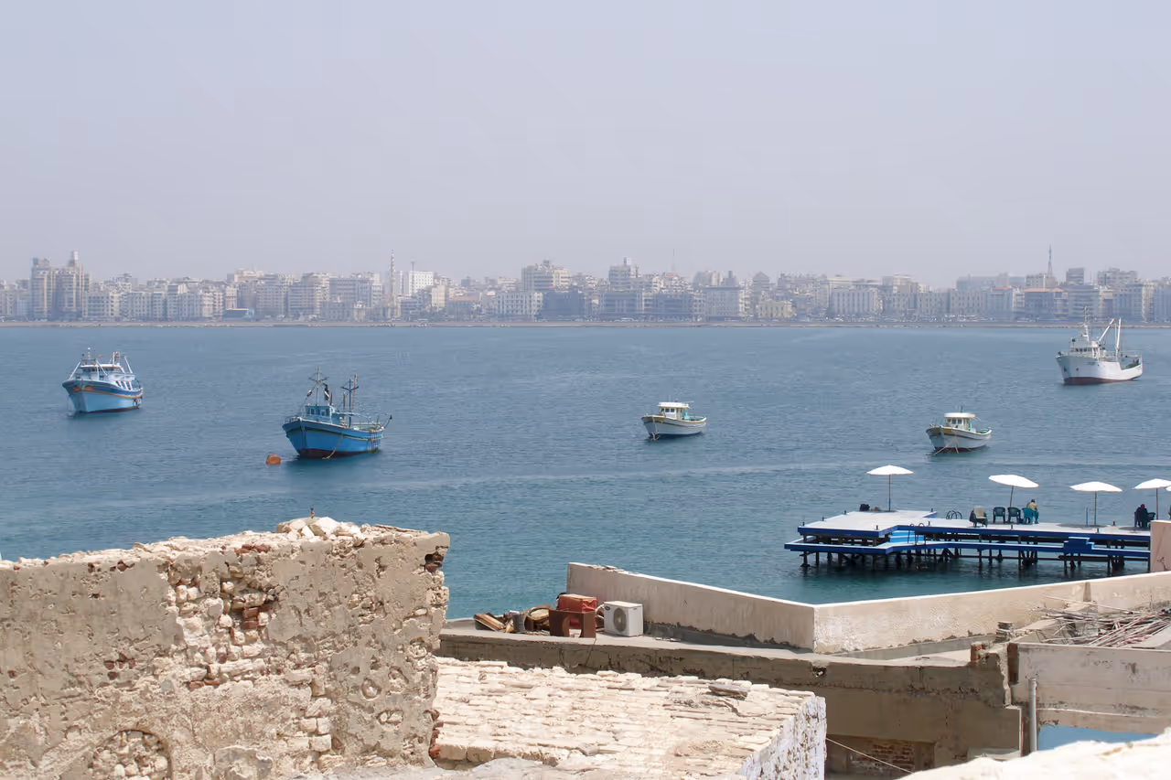 Fish market restaurant view in Alexandria