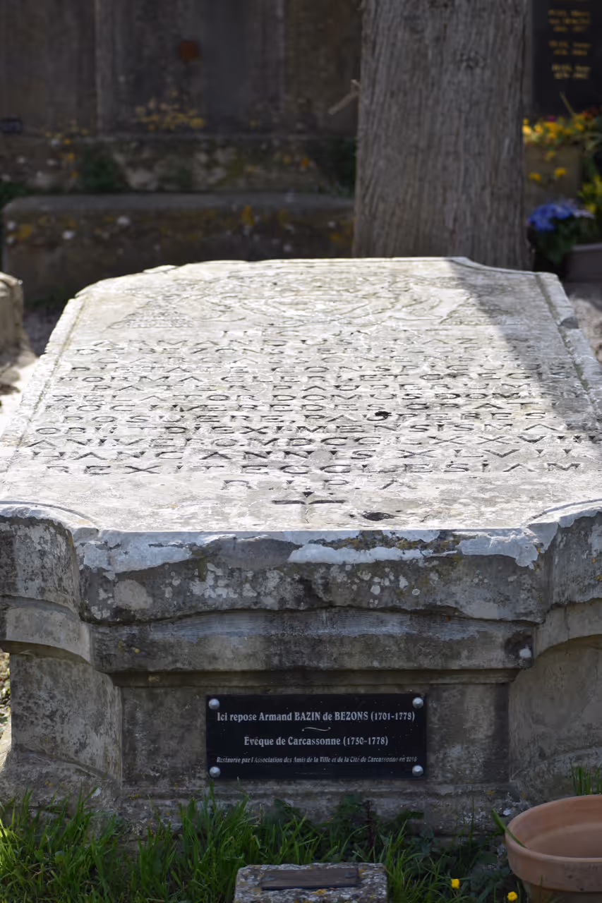 Tomb of Armand Bazin de Bezons in the Cimetiere de la Cite Carcassonne