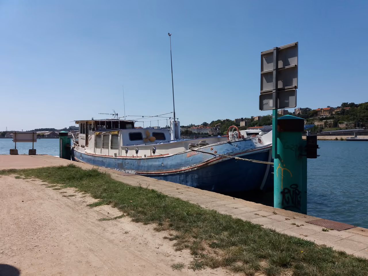 Boat moored at Quais du Rhone