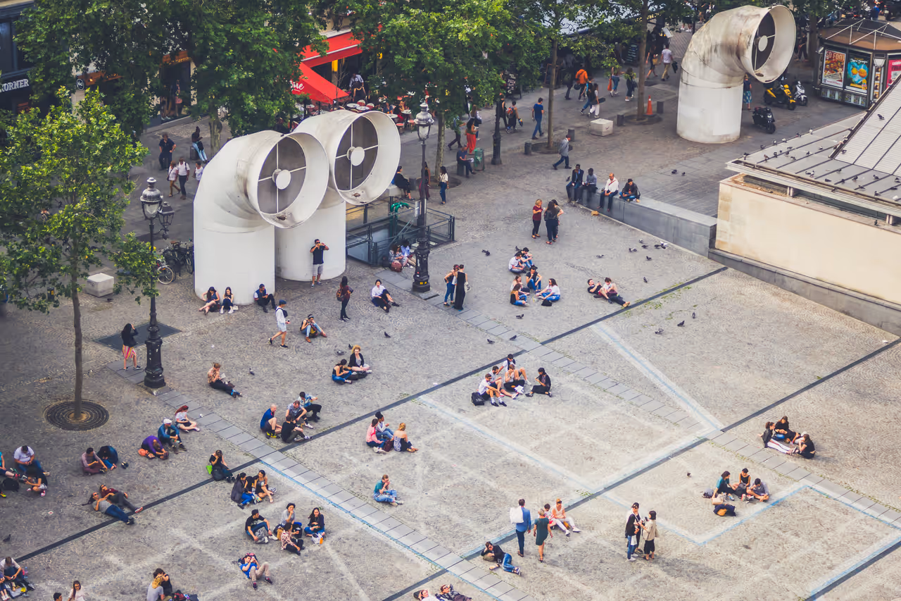 View from the Centre pompidou in Paris