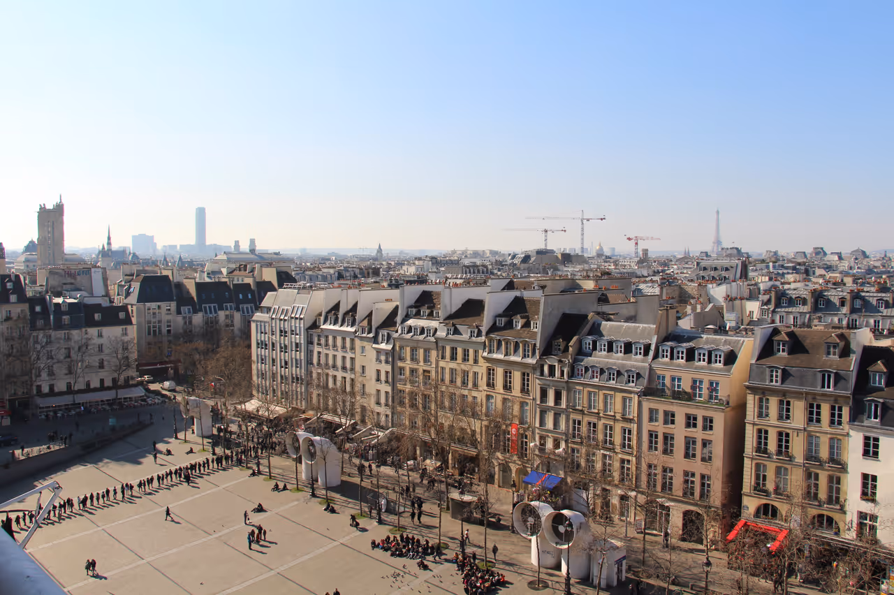 View from the Centre pompidou in Paris