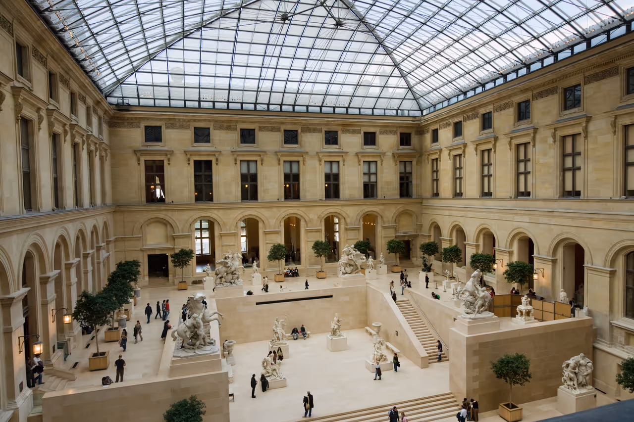 View toward the west of the Cour Marly in the Richelieu wing of the Louvre