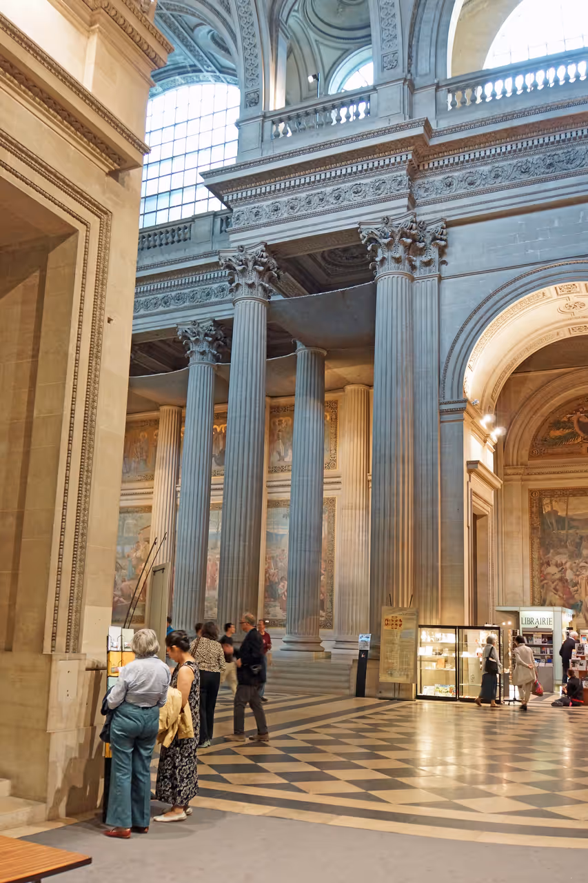 Columns inside the Panthéon in Paris
