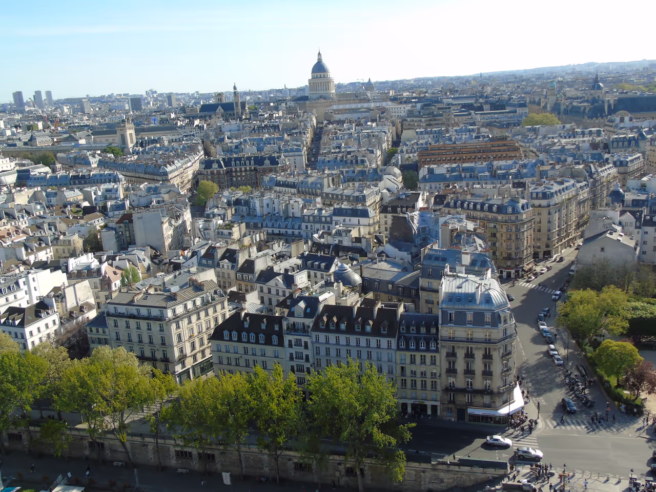 View from the Notre-dame cathedral in Paris