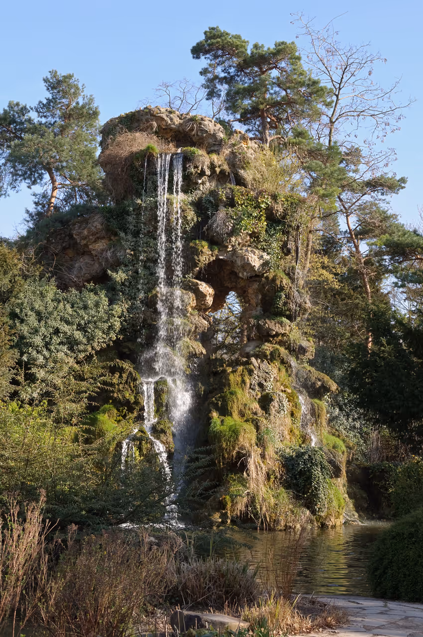 The artificial cascade in the park of Bagatelle