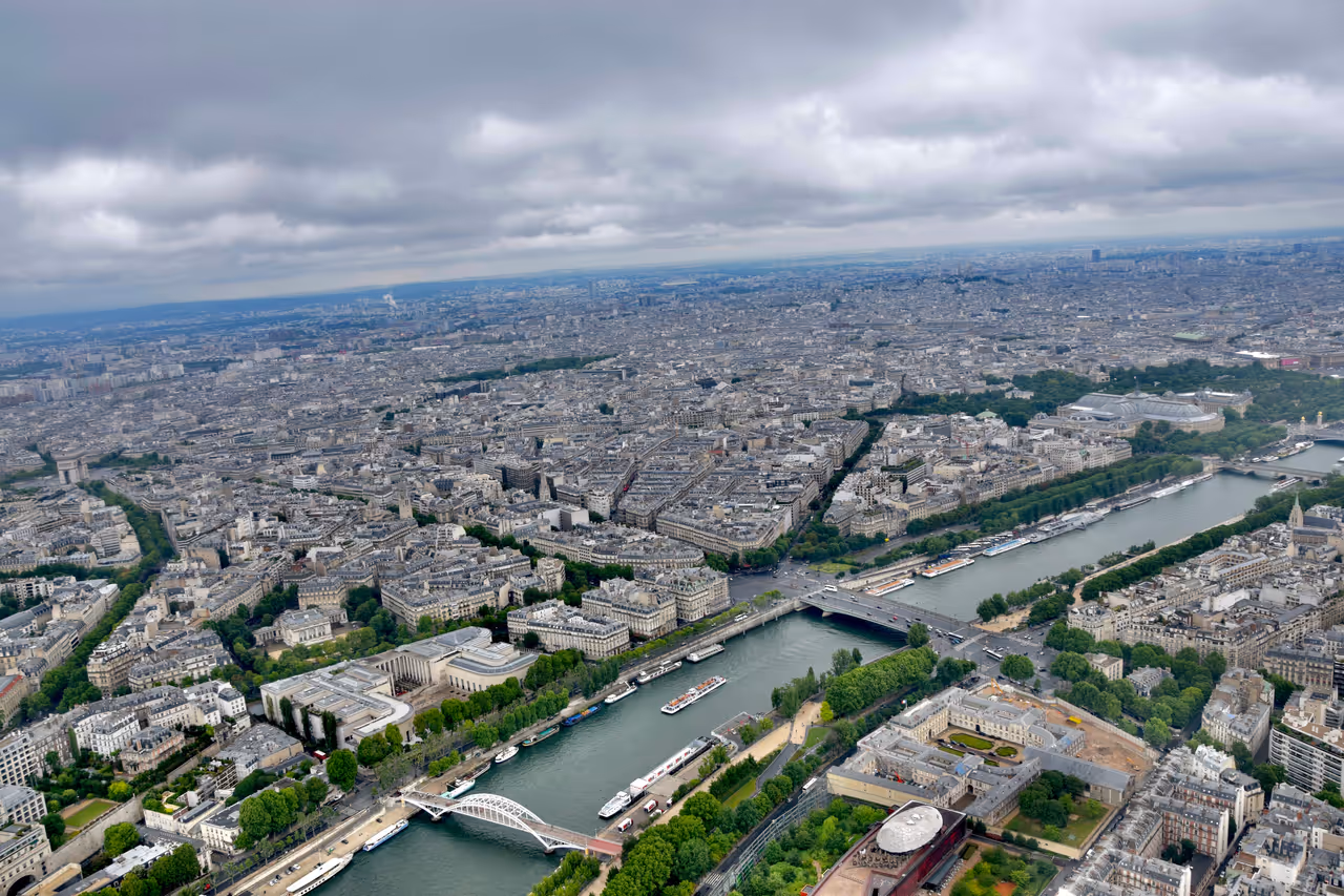 View of River Seine from The Top of Eifel Tower