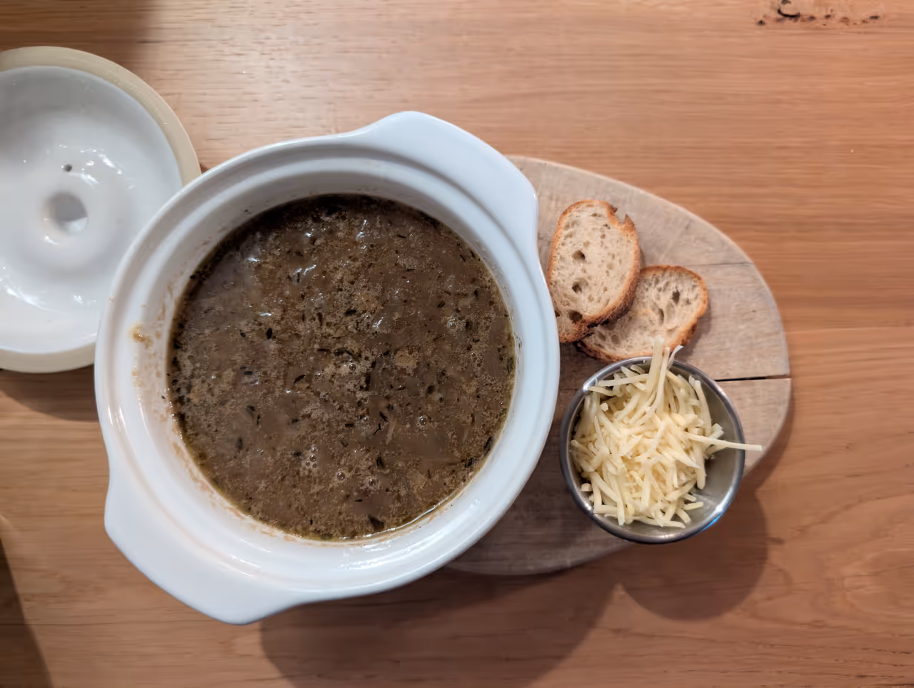 French onion soup food in Paris