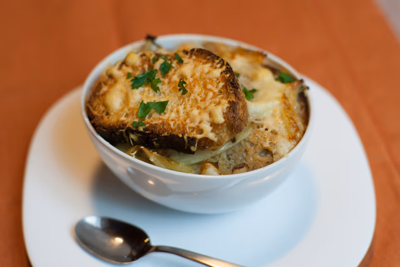 French onion soup food in Paris