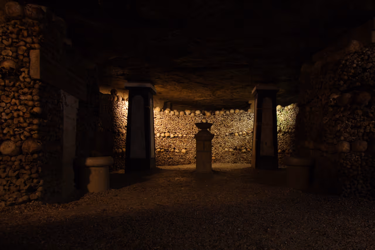 Descend into the catacombs in Paris