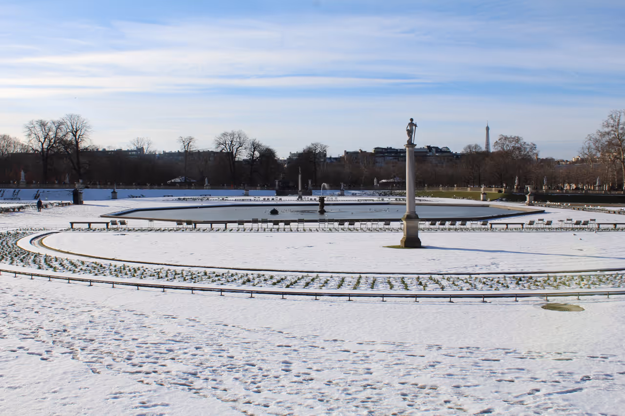 Luxembourg gardens in Paris during winter