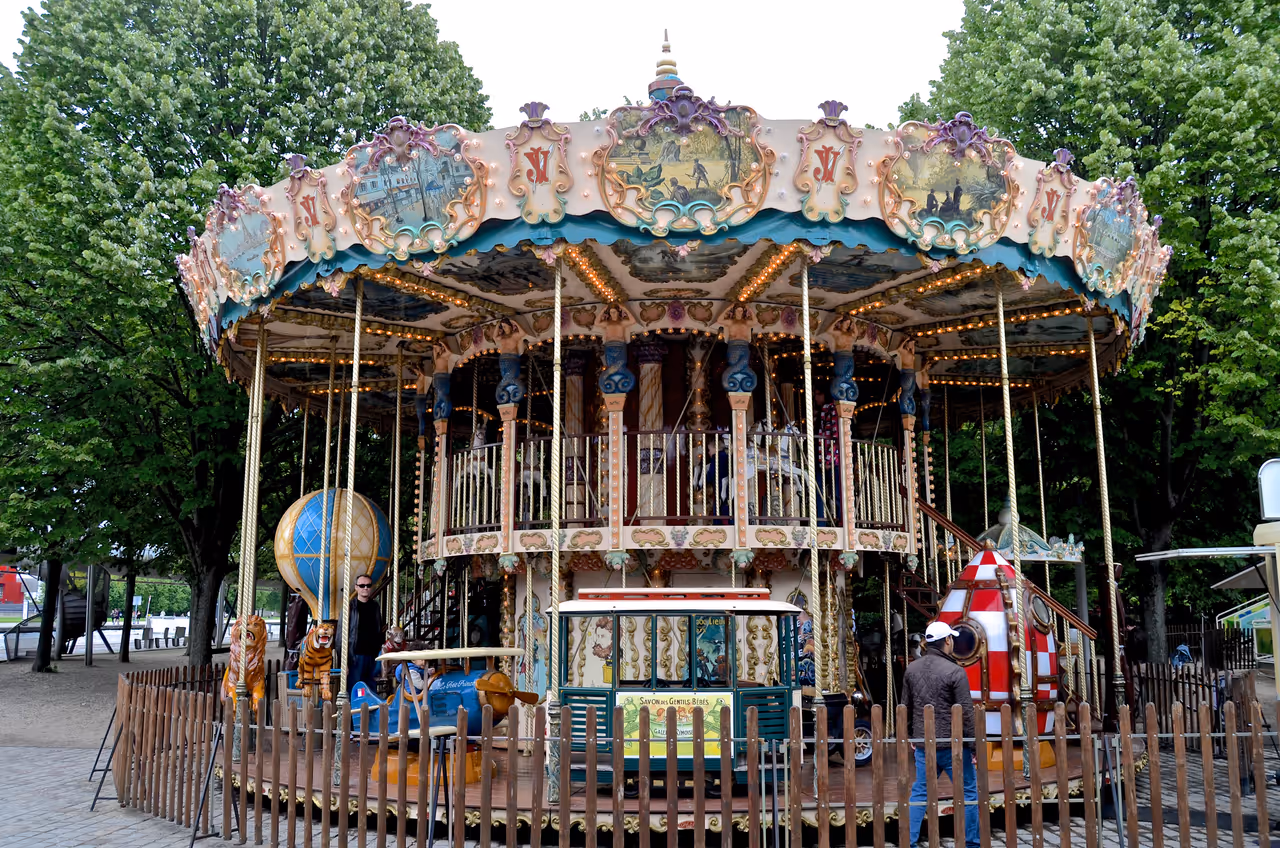 Carousel in the Parc de la villette in Paris
