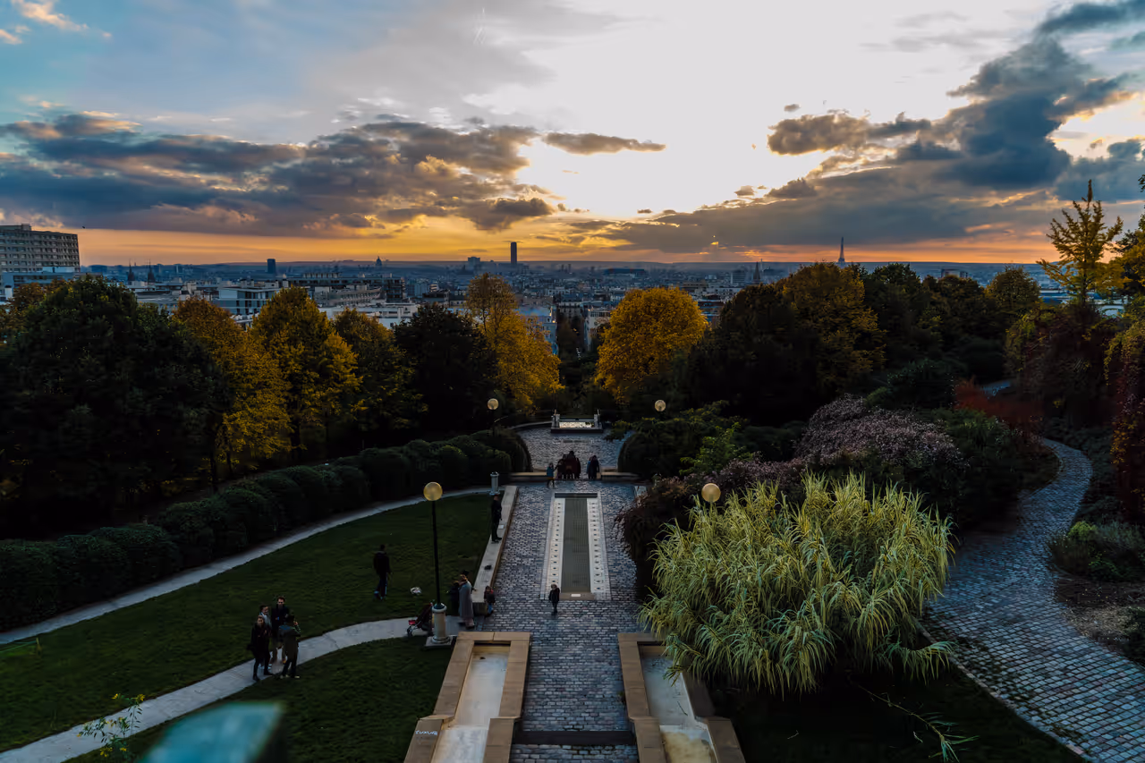 Belleville park belvedere in Paris