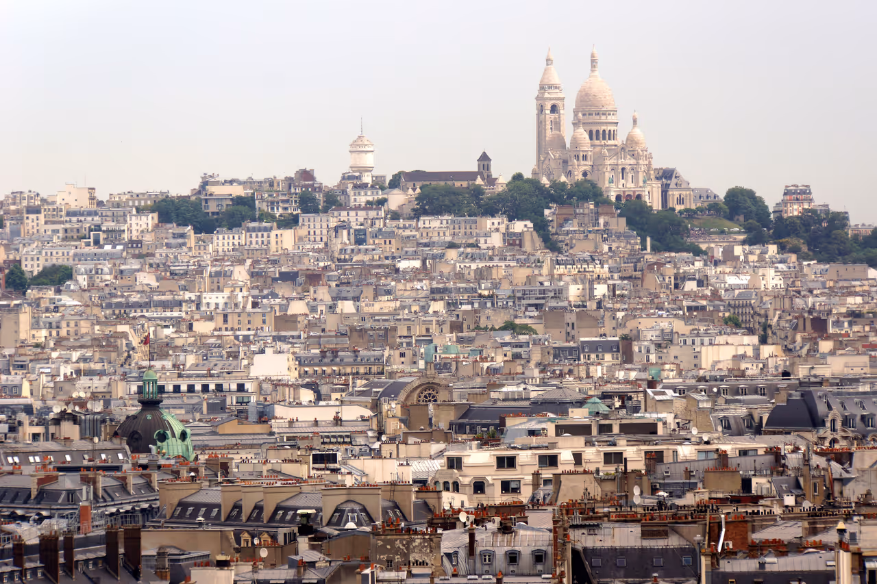 View from Galeries lafayette rooftop terrace in Paris