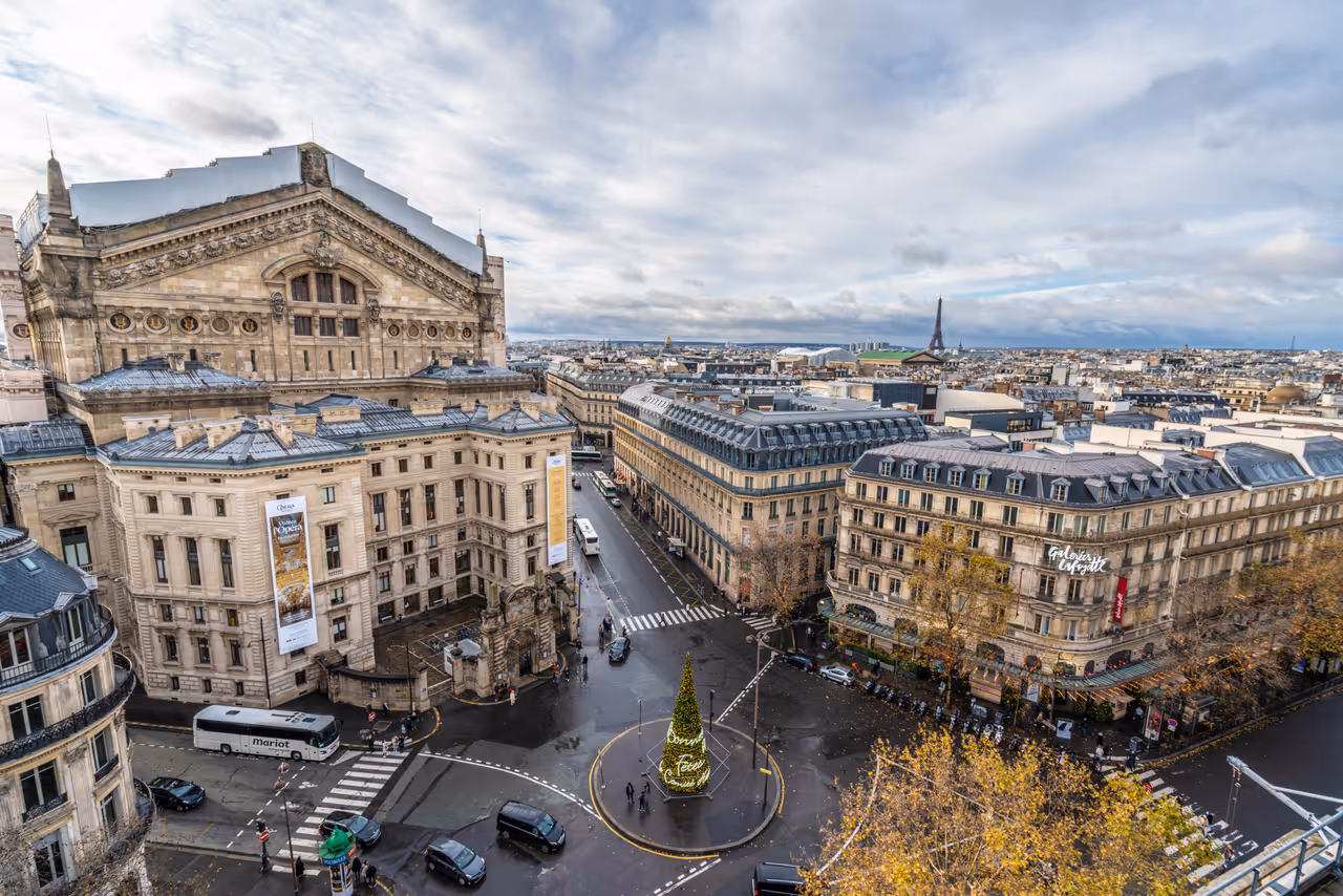 View from Galeries lafayette rooftop terrace in Paris