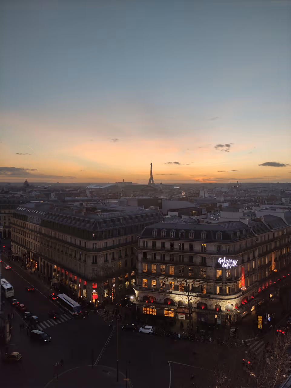 View from Galeries lafayette rooftop terrace in Paris