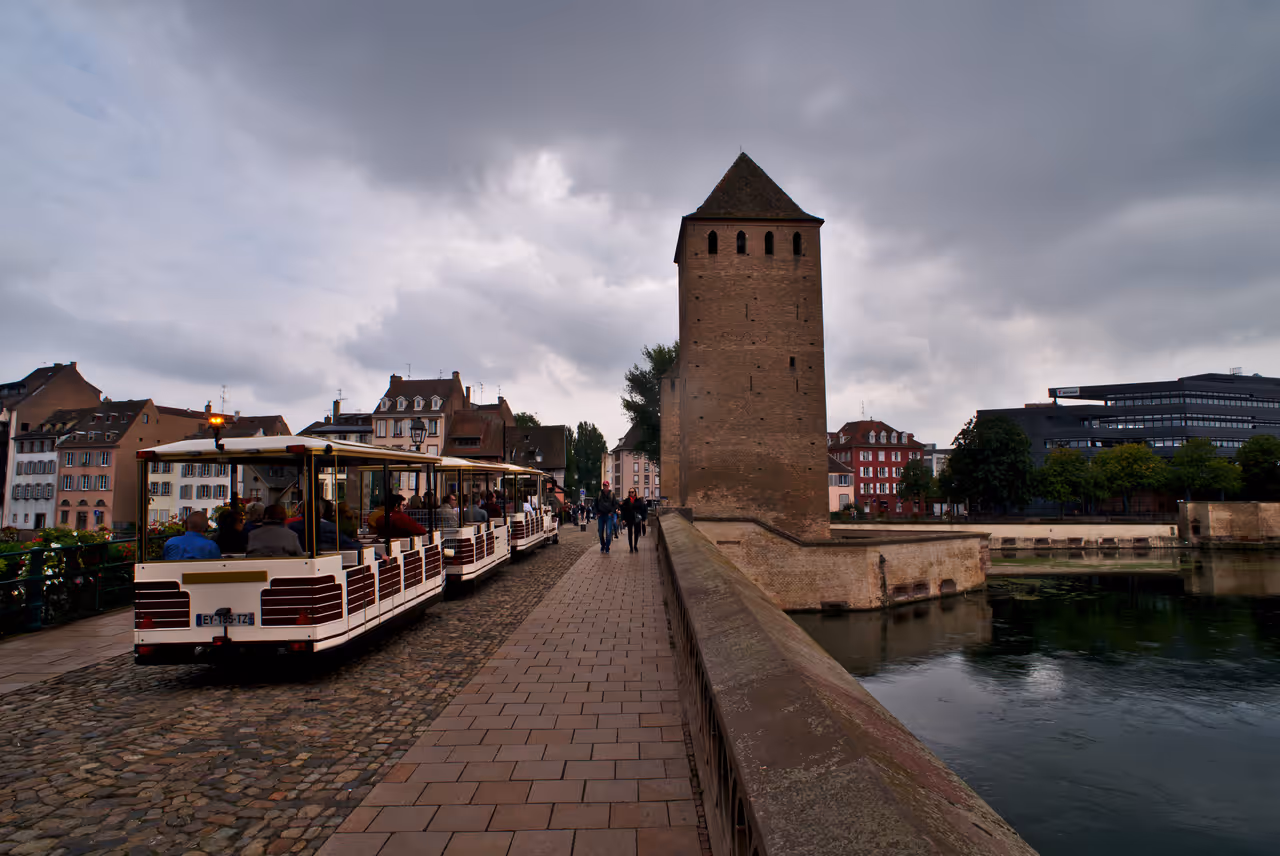Walking on the covered bridges of Strasbourg