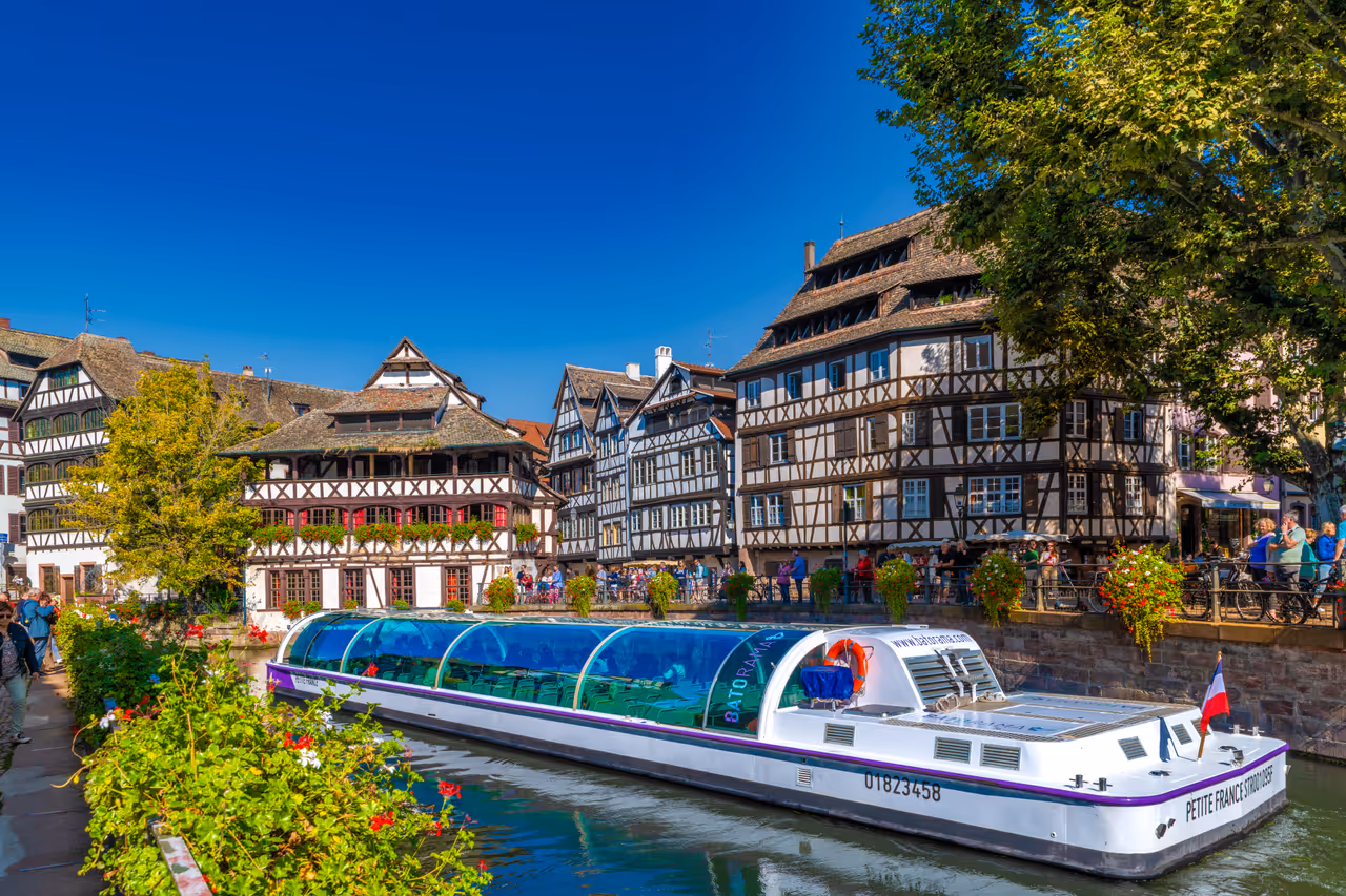 Boat in Petite France in Strasbourg