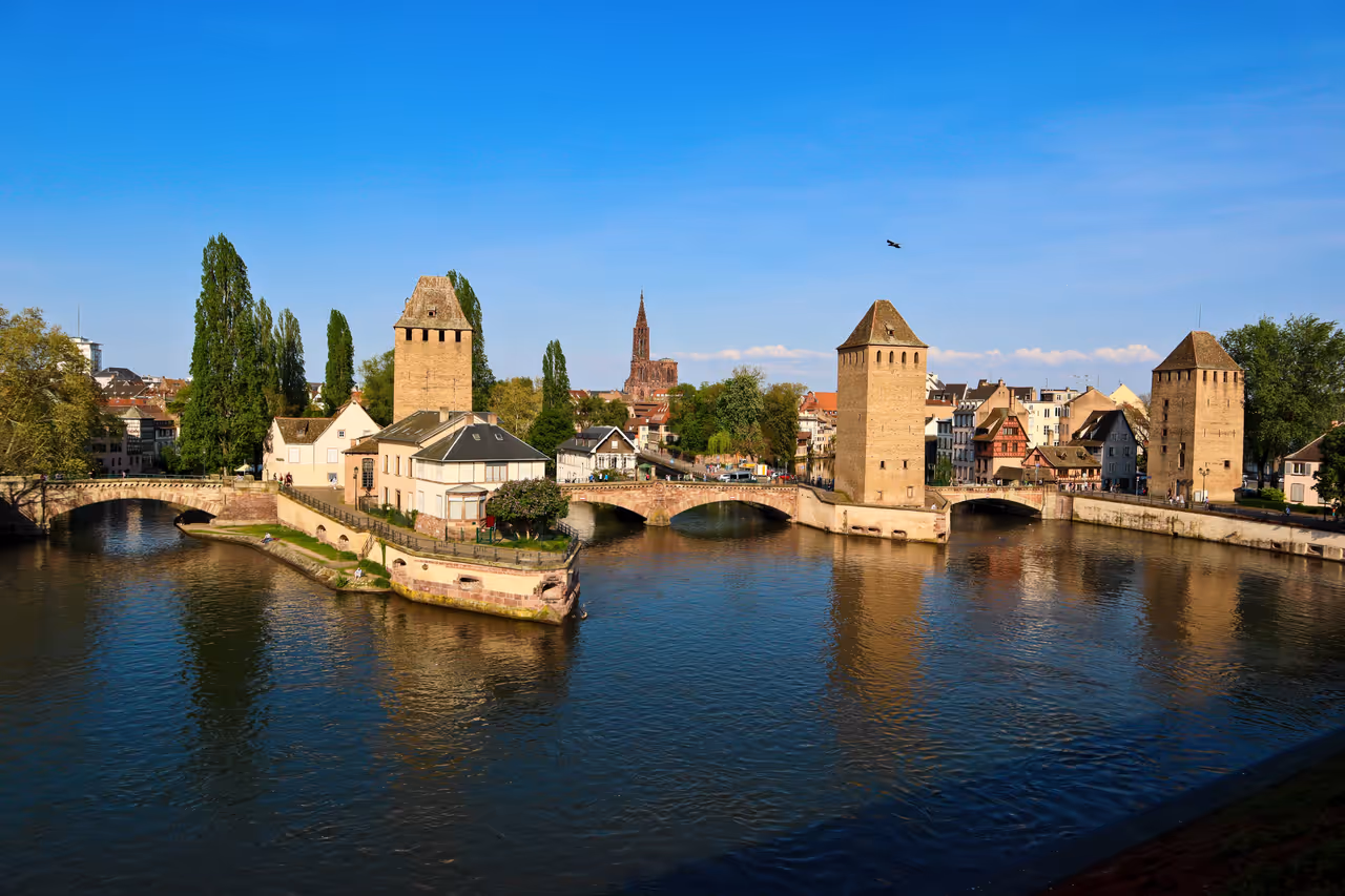 View from the Vauban dam in Strasbourg