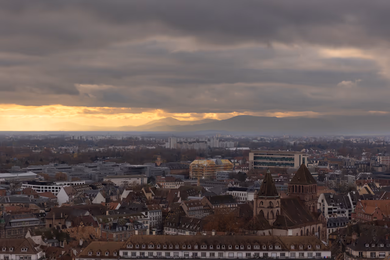 Strasbourg and the Alps, from atop the Cathedral