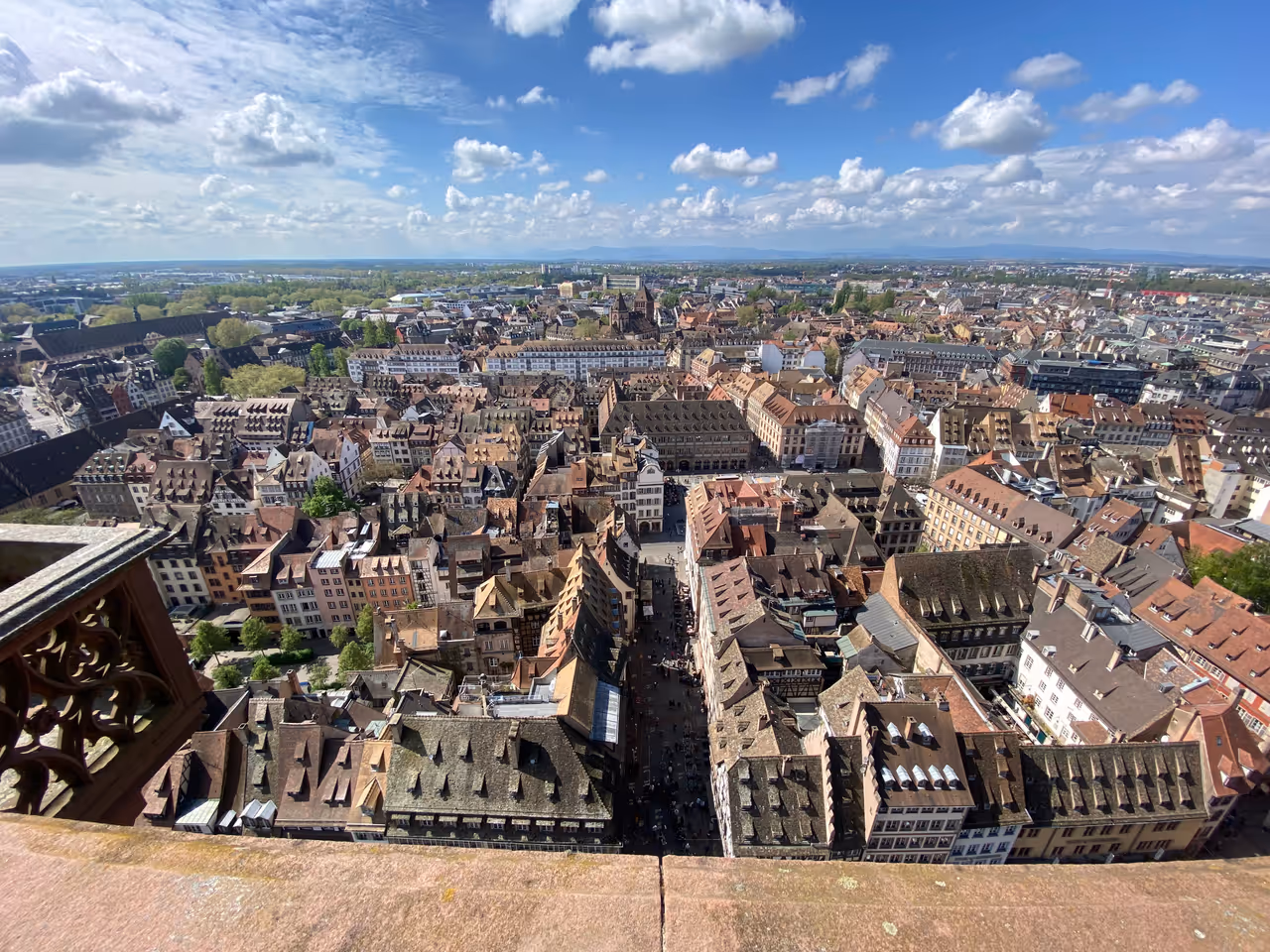 Bird's eye view of Strasbourg