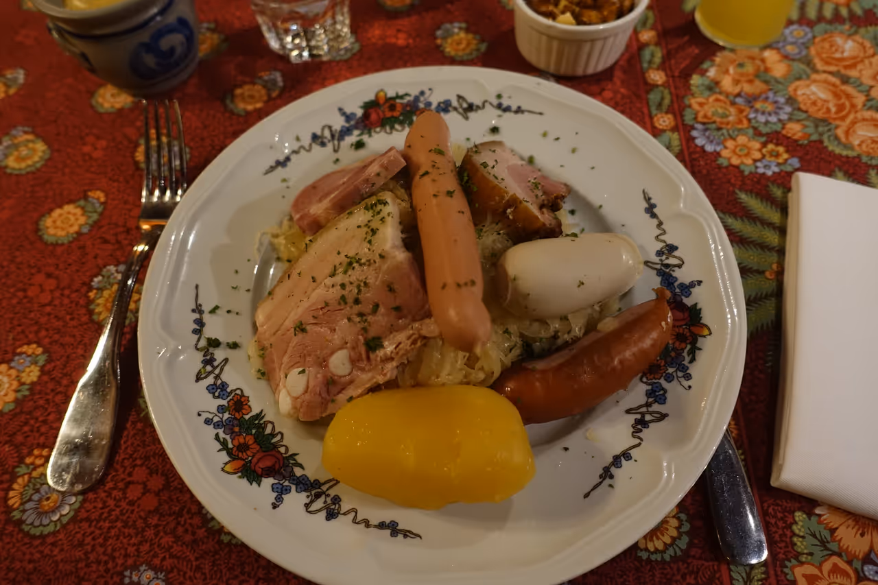 Dressed sauerkraut food in Strasbourg