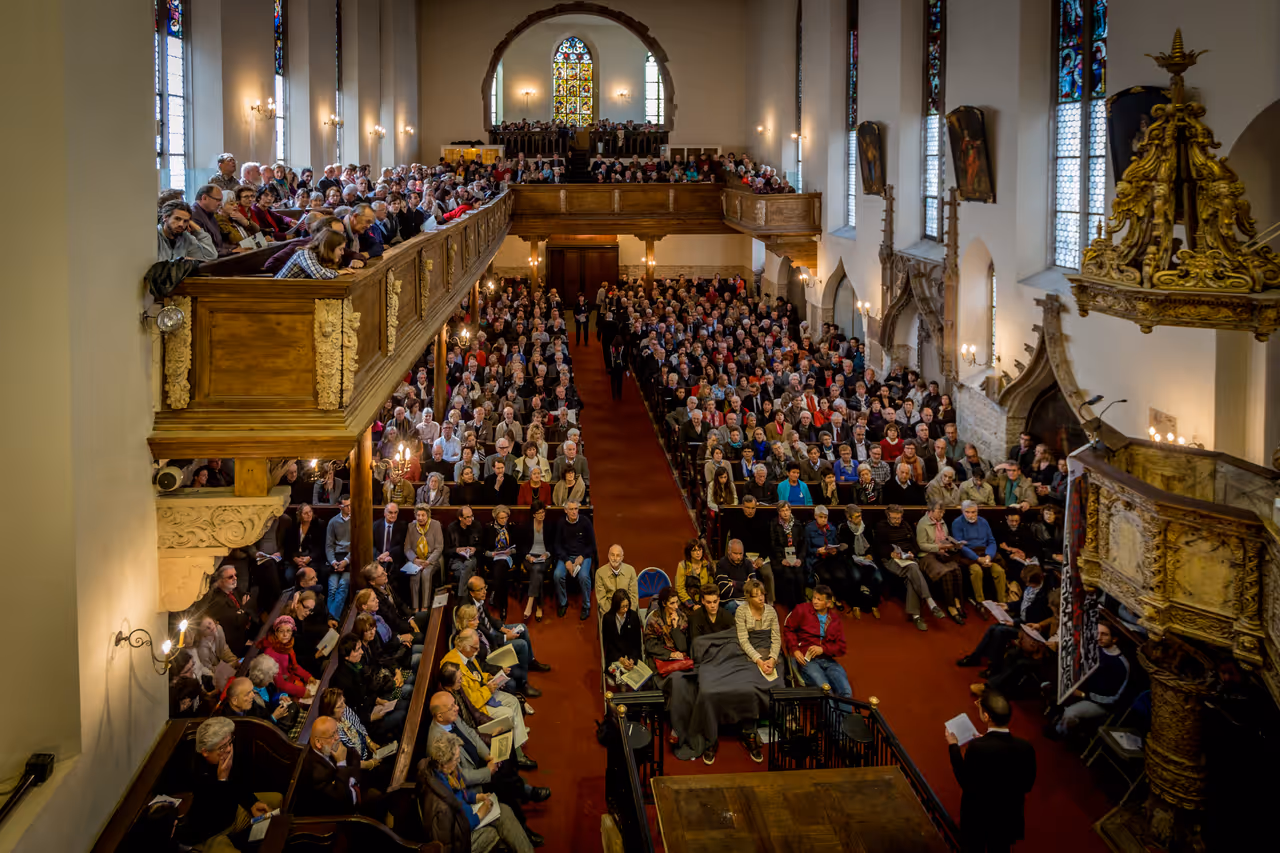 Mass in St william's church in Strasbourg