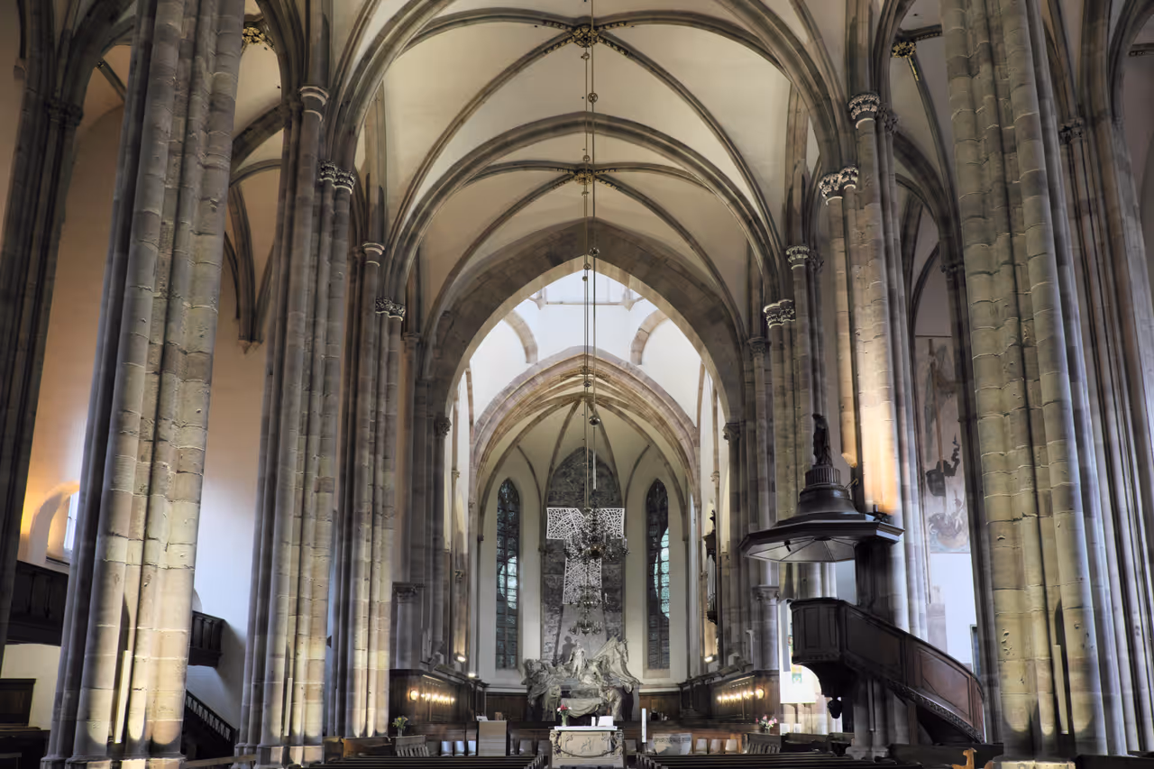 Inside the St Thomas church in Strasbourg