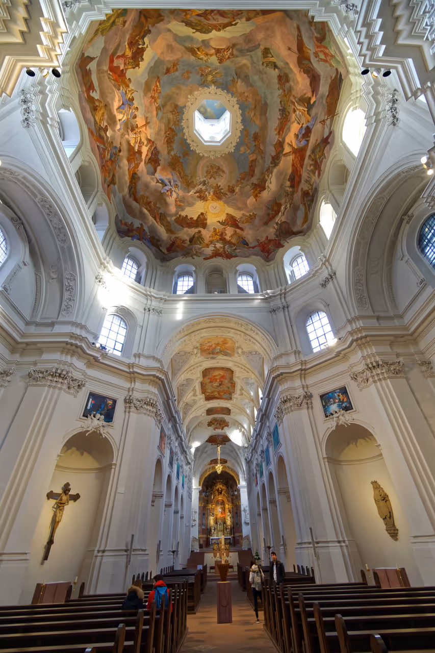 Ceiling of the Neumünster collegiate church in Würzburg