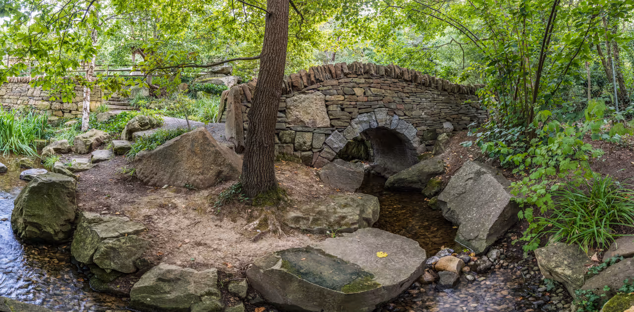 A bridge in Dundee Garden, a part of the Landesgartenschau Area