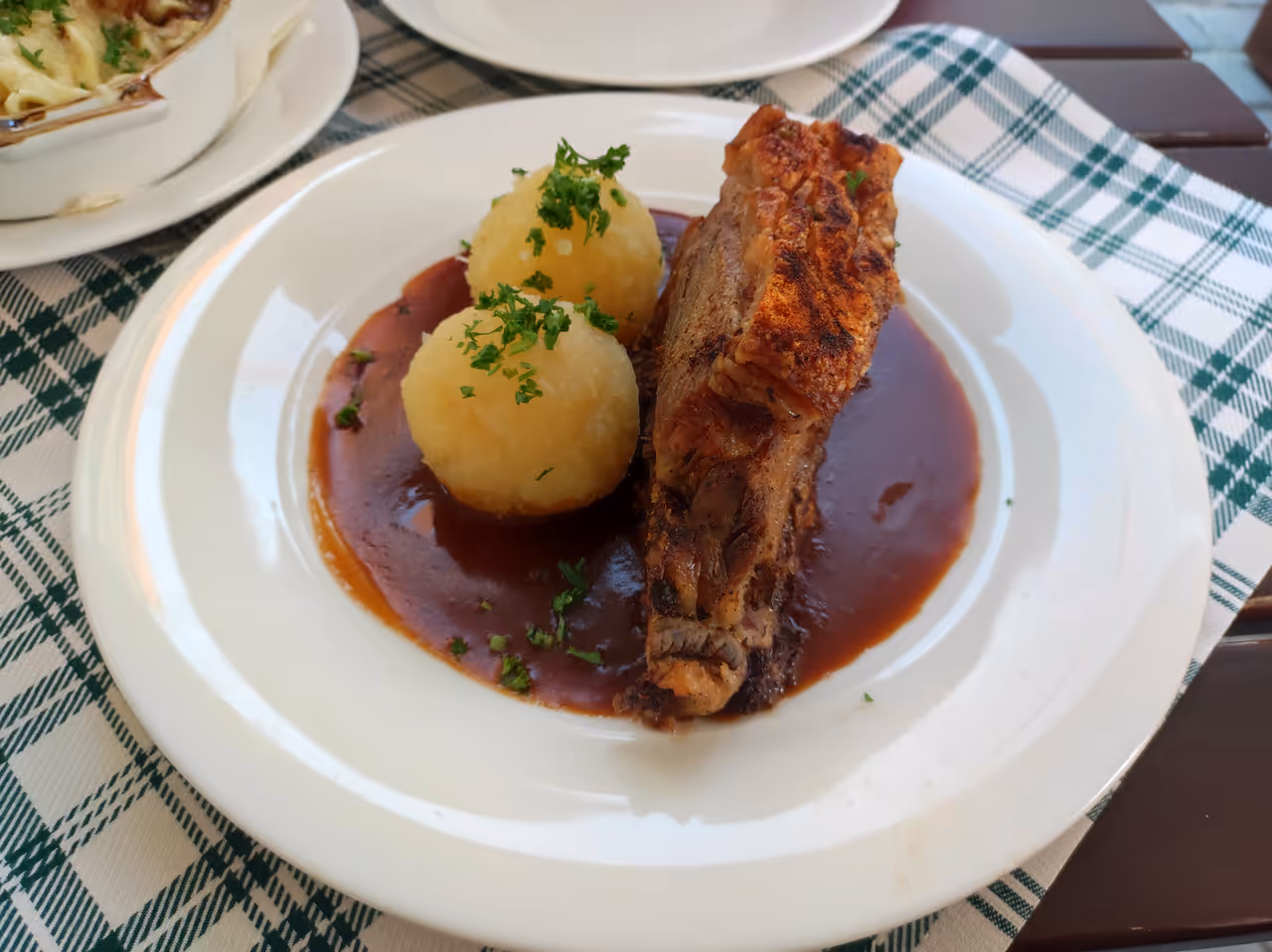 Franconian pork shoulder food in Würzburg
