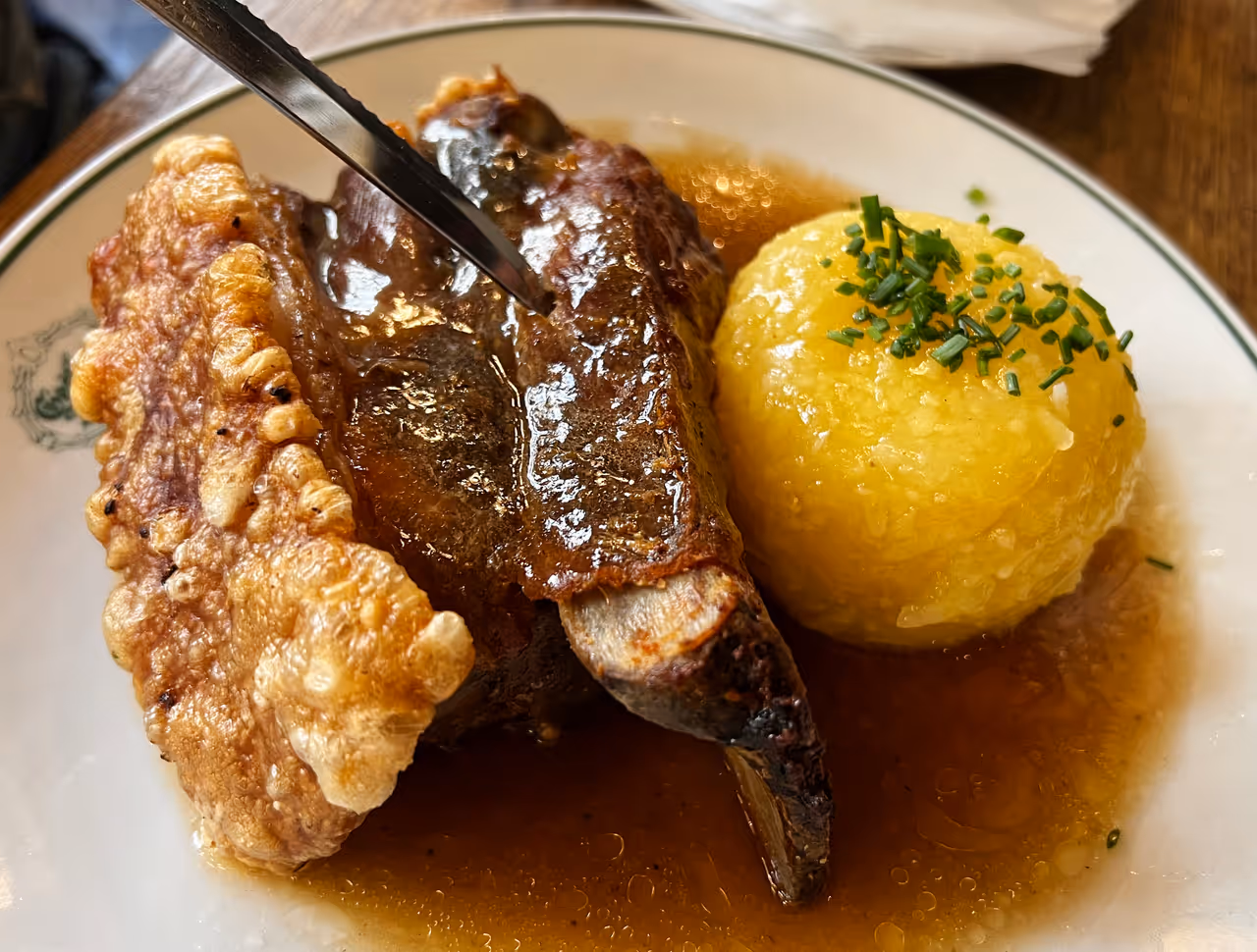 Franconian pork shoulder food in Würzburg