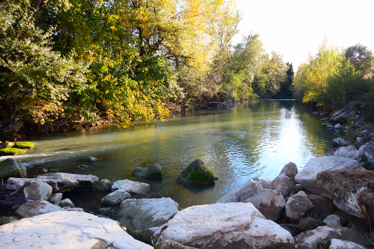 Chiascio River in Petrignano, Assisi