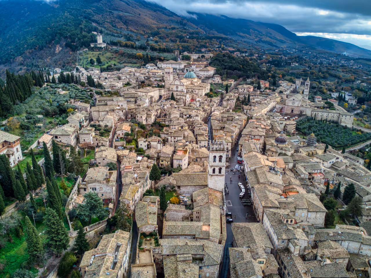 Bird's eye view of Assisi
