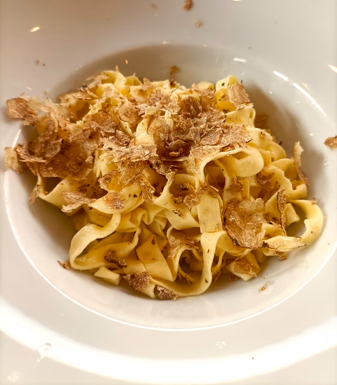 Umbricelli with truffles food in Assisi