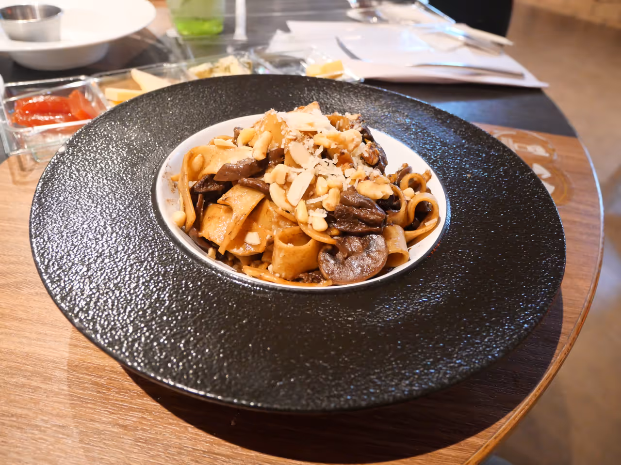 Wild boar pappardelle food in Assisi
