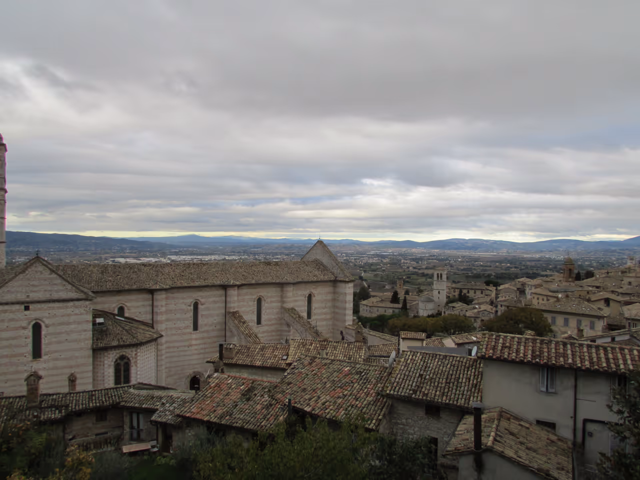 Piazza santa chiara overlook in Assisi