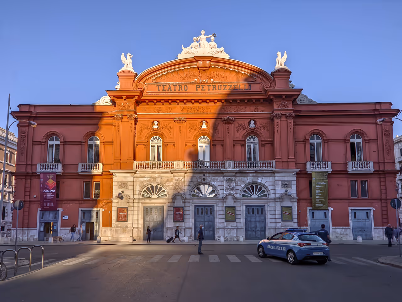 Teatro petruzzelli in Bari at dusk