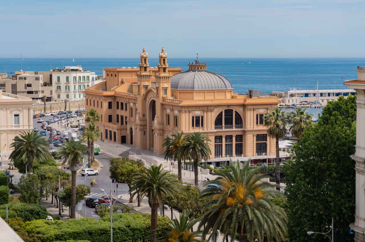 The Margherita Theatre seen from above an apartment on Corso Cavour