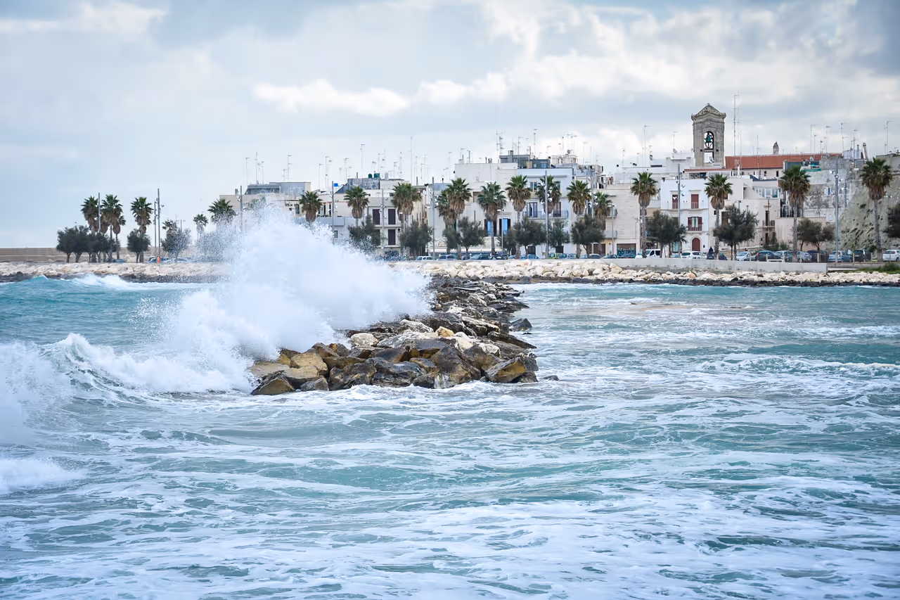 Monumental seafront promenade in Bari