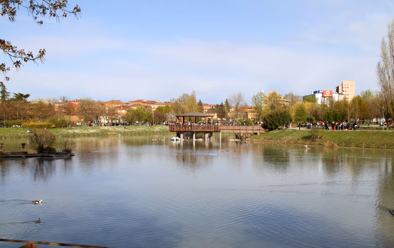 The navile canal path cycling in Bologna