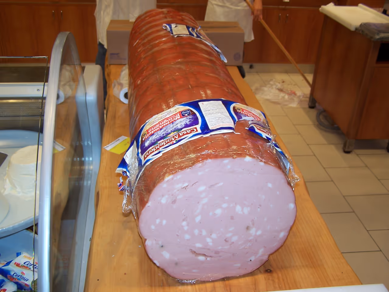 Mortadella sausage food in Bologna