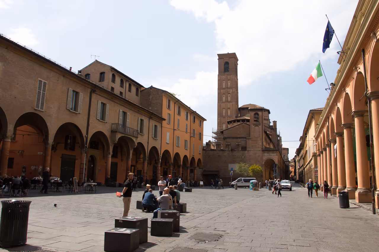 Verdi square nightlife spot in Bologna