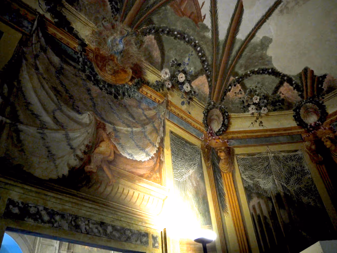 Inside Villa spada in Bologna, showing art
