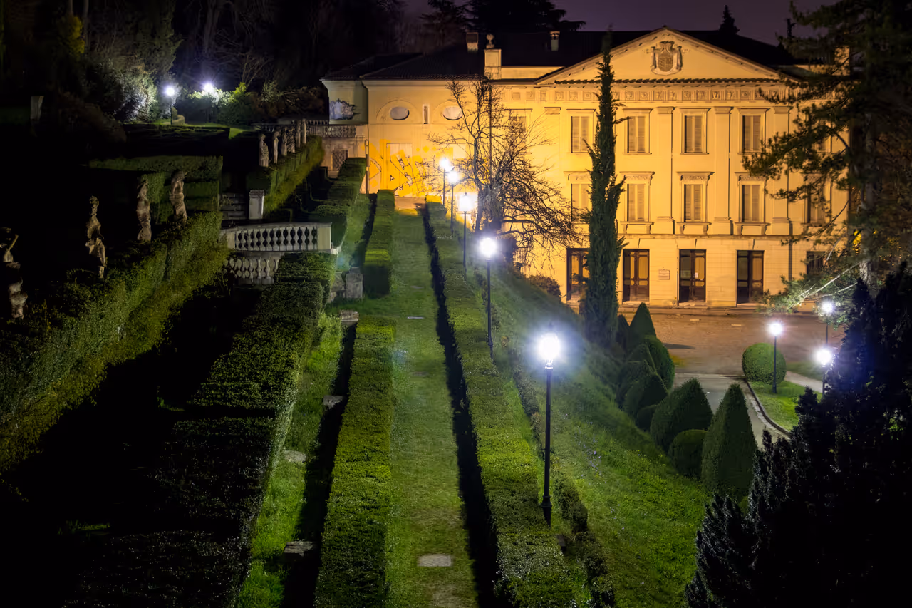 Villa spada in Bologna at night