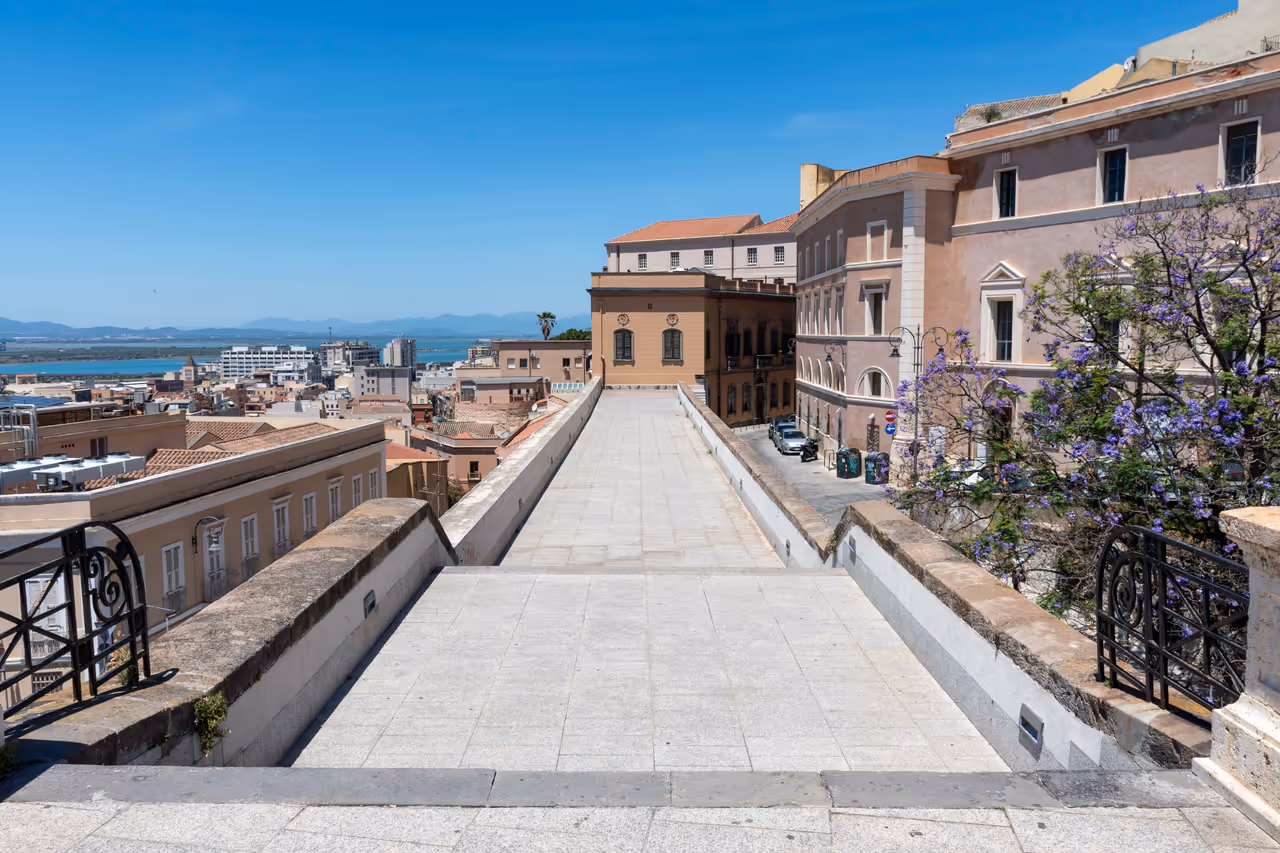 Walkway on Bastione saint remy in Cagliari