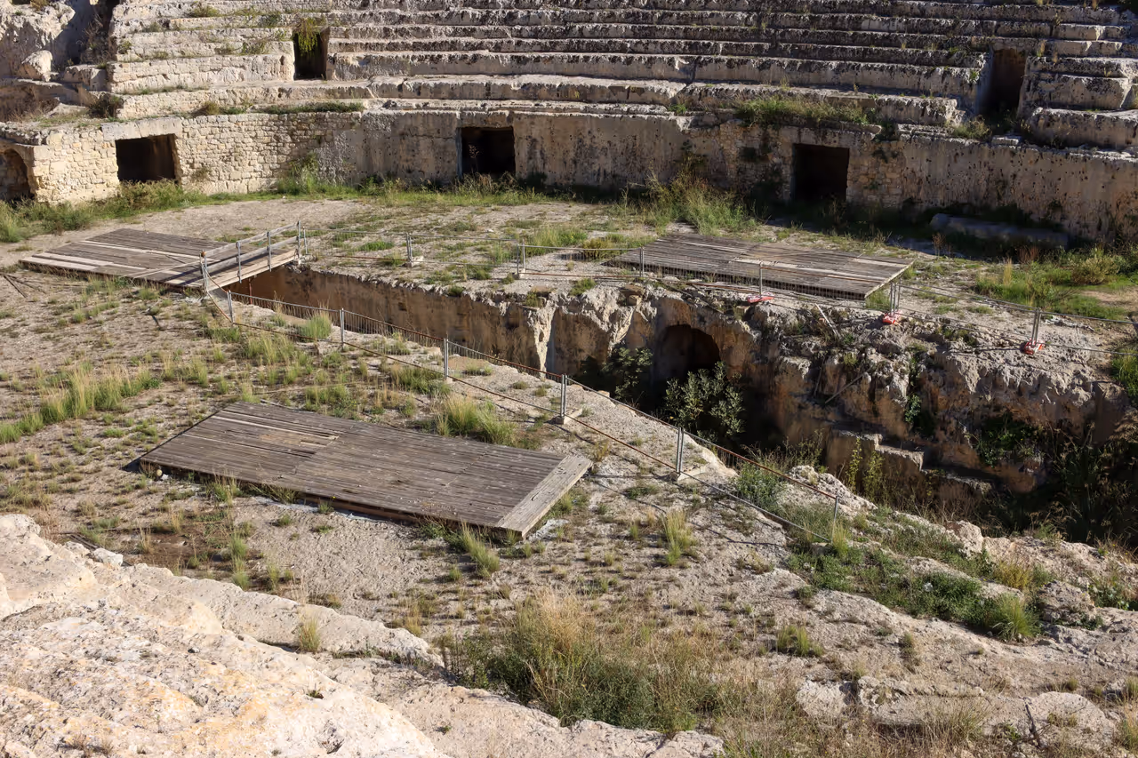Roman amphitheatre of in Cagliari